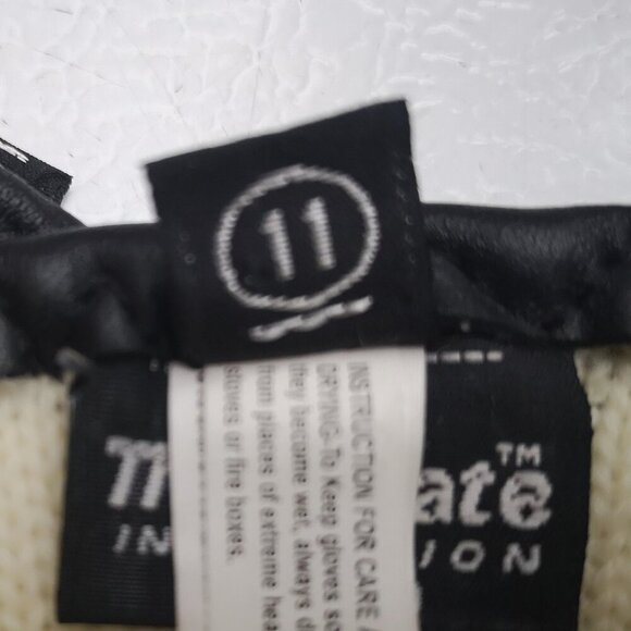 3M Thinsulate Men's Size 11 Black Faux Leather 100% Wool Lined Gloves - Picture 4 of 7